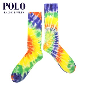 ポロ ラルフローレン 靴下 メンズ 正規品 POLO RALPH LAUREN クルー丈 ビジネスソックス SPIRAL TIE DYE SINGLE SOCKS 889337 MULTI