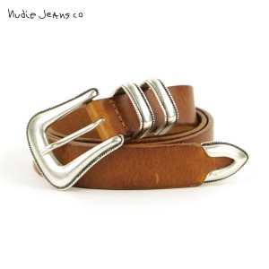 ヌーディージーンズ ベルト メンズ 正規販売店 Nudie Jeans 本革 革ベルト レザーベルト WESTERN LEATHER BELT TOFFEE BROWN B72 181001