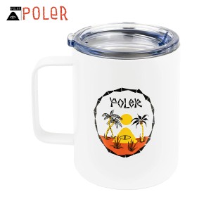 ポーラー マグカップ 正規販売店 POLER アウトドア キャンプマグカップ 蓋つき INSULATED MUG 221ACM9104 WHITE 父の日 プレゼント ラッ