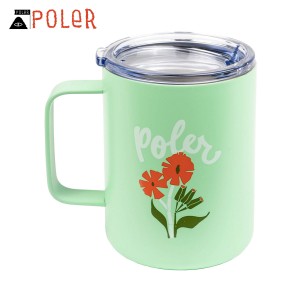 ポーラー マグカップ 正規販売店 POLER アウトドア キャンプマグカップ 蓋つき INSULATED MUG 221ACM9104 MINT 父の日 プレゼント ラッピ