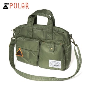 ポーラー バッグ メンズ レディース 正規販売店 POLER ショルダーバッグ 2wayバッグ MULTI UTILITY BAG DC 5213C012 OLIVE/ORANGE