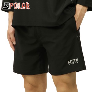 ポーラー ショートパンツ メンズ 正規販売店 POLER ナイロンショートパンツ RELOP 2 DRY SHORTS DC 241MCV0079-BLK BLACK