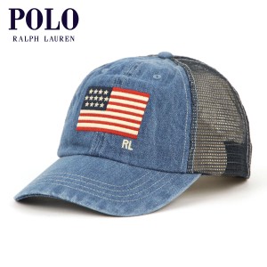 ポロ ラルフローレン 帽子 メンズ レディース 正規品 POLO RALPH LAUREN キャップ ベースボールキャップ デニム地 USA FLAG CLASSIC DENI