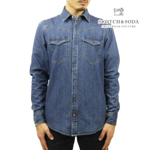 スコッチアンドソーダ デニムシャツ メンズ 正規販売店 SCOTCH&SODA 長袖シャツ ウエスタンシャツ ボタンダウンシャツ REGULAR-FIT ORGAN