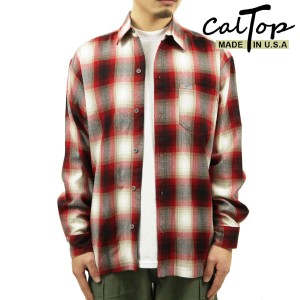 キャルトップ 長袖シャツ メンズ 正規品 CALTOP ACRYLIC OMBRE CHECK LONG SLEEVE SHIRTS 長袖 カルトップ チェックシャツ フレネルシャ