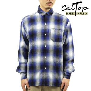 キャルトップ 長袖シャツ メンズ 正規品 CALTOP ACRYLIC OMBRE CHECK LONG SLEEVE SHIRTS 長袖 カルトップ チェックシャツ フレネルシャ