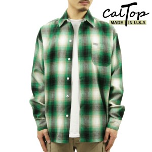 キャルトップ 長袖シャツ メンズ 正規品 CALTOP ACRYLIC OMBRE CHECK LONG SLEEVE SHIRTS 長袖 カルトップ チェックシャツ フレネルシャ