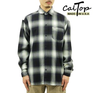 キャルトップ 長袖シャツ メンズ 正規品 CALTOP ACRYLIC OMBRE CHECK LONG SLEEVE SHIRTS 長袖 カルトップ チェックシャツ フレネルシャ