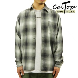 キャルトップ 長袖シャツ メンズ 正規品 CALTOP ACRYLIC OMBRE CHECK LONG SLEEVE SHIRTS 長袖 カルトップ チェックシャツ フレネルシャ