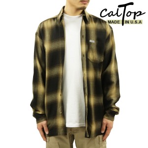 キャルトップ 長袖シャツ メンズ 正規品 CALTOP ACRYLIC OMBRE CHECK LONG SLEEVE SHIRTS 長袖 カルトップ チェックシャツ フレネルシャ