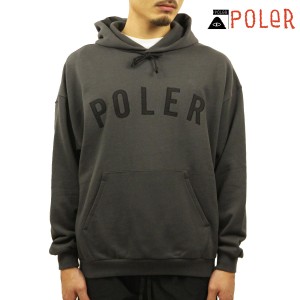 ポーラー パーカー メンズ 正規販売店 POLER トップス プルオーバーパーカー ロゴ STATE APPLIQUE PULLOVER HOOD CHARCOAL GRAY D 223MCV