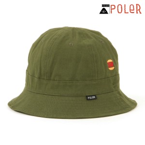 ポーラー ハット メンズ レディース 正規販売店 POLER 帽子 ベルハット キャンバス生地 DUCK CANVAS BELL HAT OLIVE D 223MCV0008-OLV