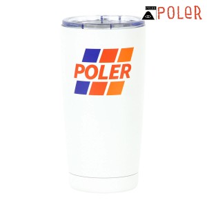 ポーラー タンブラー メンズ レディース 正規販売店 POLER アウトドア 水筒 蓋つき POLER 20 OZ TUMBLER TRD WHITE 223ACM9103