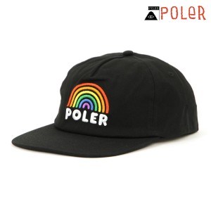 ポーラー キャップ メンズ レディース 正規販売店 POLER 帽子 RAINBOW HAT BLACK 224ACU7004 父の日 プレゼント ラッピング