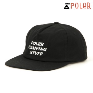 ポーラー キャップ メンズ レディース 正規販売店 POLER 帽子 CAMPING STUFF HAT BLACK 224ACU7002 父の日 プレゼント ラッピング
