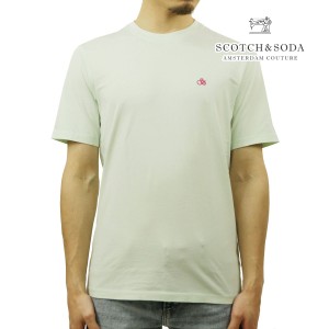 スコッチアンドソーダ メンズ Tシャツ 正規販売店 SCOTCH＆SODA ロゴ 刺繍 シンプル 半袖Tシャツ GARMENT DYE LOGO EMBROIDERY TEE 17168