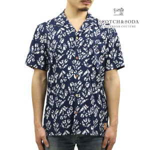 スコッチアンドソーダ メンズ 半袖シャツ 正規販売店 SCOTCH＆SODA 開襟シャツ アロハシャツ ALLOVER PRINTED SHORT-SLEEVED HAWAII SHIR