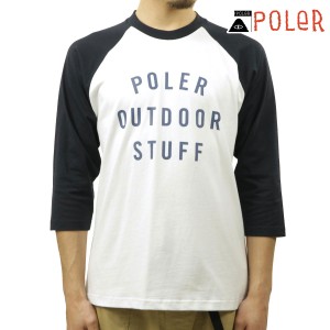 ポーラー メンズ Tシャツ 正規販売店 POLER 七分袖 クルーネック POS RAGLAN SLEEVE D MCV0020-BLU BLUE