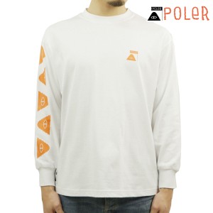 ポーラー メンズ 長袖Tシャツ 正規販売店 POLER 袖プリント ロゴ ロンT SUMMIT RELAX FIT L/S TEE D MCV0063-WHT WHITE