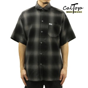 キャルトップ メンズ 半袖シャツ 正規品 CALTOP CALTOP ACRYLIC OMBRE CHECK SHORT SLEEVE SHIRTS BLACK / CHARCOAL  父の日 プレゼント 