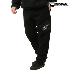 リバーサル メンズ ジョガーパンツ 正規販売店 REVERSAL ボトムス ボア パンツ rvddw SHEEP BOA JOGGER PANTS rv23aw401 BK BLACK