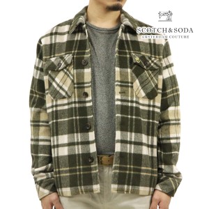 スコッチアンドソーダ メンズ シャツジャケット 正規販売店 SCOTCH＆SODA アウター ジャケット チェックシャツ BRUSHED WOOL-BLEND CHECK