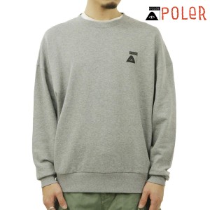 ポーラー メンズ スウェット 正規販売店 POLER ロゴ クルーネック トレーナー SUMMIT CREW FLEECE 233MCV0043-GRY GR 父の日 プレゼント 