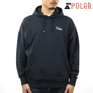 ポーラー メンズ パーカー 正規販売店 POLER ロゴ プルオーバー フーディー POLER EMB HOOD PULL PARKA 233MCV0059-NVY NAVY