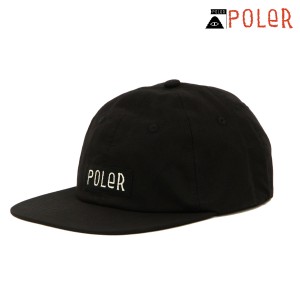 ポーラー メンズ レディース キャップ 正規販売店 POLER 帽子 COTTON 6P CAP 233MCV0092-BLK BLACK 父の日 プレゼント ラッピング