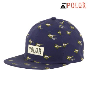 ポーラー メンズ レディース キャップ 正規販売店 POLER 帽子 ALL OVER 6P CAP 233MCV0093-NVY NAVY