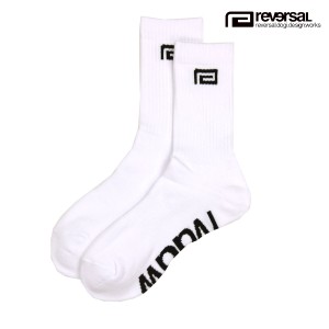 リバーサル メンズ レディース 靴下 正規販売店 REVERSAL ロゴ クルーソックス BASIC LOGO SOCKS RV24SS701-WH WHITE