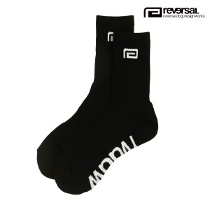 リバーサル メンズ レディース 靴下 正規販売店 REVERSAL ロゴ クルーソックス BASIC LOGO SOCKS RV24SS701-BK BLACK