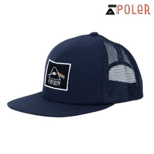 ポーラー メンズ レディース キャップ 正規販売店 POLER ロゴ 帽子 メッシュキャップ PSYCHEDELIC MESH CAP DC 241MCV0310-NVY NAVY