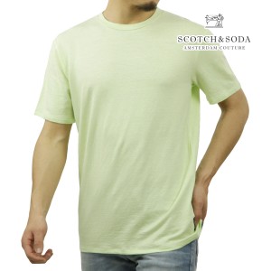 スコッチアンドソーダ メンズ 半袖Tシャツ 正規販売店 SCOTCH＆SODA クルーネック リネン LINEN BLEND REGULAR-FIT SHORT-SLEEVED TSHIRT