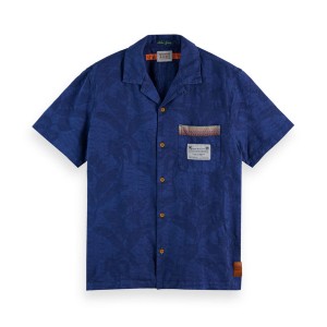 スコッチアンドソーダ メンズ 開襟シャツ 正規販売店 SCOTCH＆SODA 半袖シャツ アロハシャツ JACQUARD SHORTSLEEVE SHIRT 166017 4622 IN