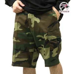 ロスコ メンズ ショートパンツ 正規品 ROTHCO ハーフパンツ カーゴショーツ ROTHCO CAMO BDU SHORTS 65212 WOODLAND  父の日 プレゼント 