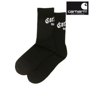 カーハート メンズ レディース 靴下 正規品 CARHARTT WIP アンダーウェア クルーソックス ONYX SOCKS BLACK / WHITE I032862