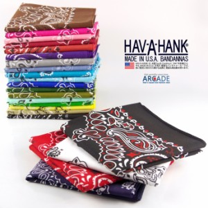 ハバハンク HAV A HANK バンダナ  国内正規品 MADE IN USA 54cm×54cm ペイズリー ヴィンテージ スカーフ ハンカチ アメリカ製 コットン 