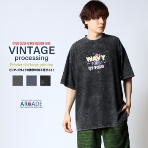 半袖Tシャツ メンズ ピグメント tシャツ 夏新作 オーバーサイズ ポップカルチャー プリントTシャツ 夏服 夏物