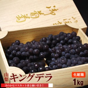 キングデラ (約1kg) 山梨産 ぶどう ブドウ 葡萄 grape 平均糖度20度 種無し ぶどう 食品 フルーツ 果物 ブドウ キングデラ 山梨 化粧箱 