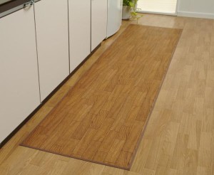 フローリングの汚れやキズ防止に 木目調ロングマット 150cm キッチン用品・キッチン雑貨 キッチンマット 「ポイント2% 300円クーポン配布