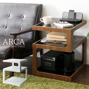 サイドテーブル ARCA（アルカ） ハイタイプ 高級感たっぷりのガラスサイドテーブル 雑貨をオシャレに収納 アウトドア アウトドアファニチ