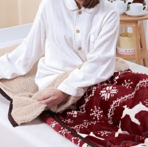 ノルディック柄もこもこ寝袋毛布 2色組 (ワイン/ネイビー) インテリア・寝具・収納 寝具 毛布・ブランケット FL-1491 寝袋 毛布 暖かい 