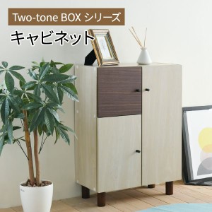 Two-toneBOXseries キャビネット 収納家具 キャビネット・コンソール FMB-0003 キャビネット 扉付き 幅60 奥行30 ナチュラル おしゃれ 北