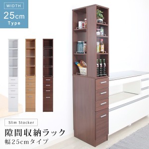 隙間収納ラック 幅25cm 収納家具 ランドリー収納 ランドリーラック SSK-T25 収納 ラック 棚 たな 隙間 すき間 すき間収納 スペース活用
