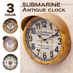 「送料無料 ポイント7% 300円OFFクーポン進呈」アンティーククロック サブマリン1 壁掛 時計 掛け時計 5A064-2V Antique Clock Submarine