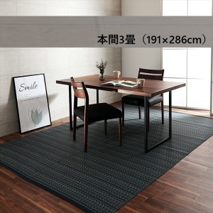 【ポイント7% 300円クーポン進呈 送料無料】洗える カーペットござ 『バルカン』本間3畳（191×286cm） カーペット・ラグ カーペット 210