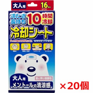 【20個セット】【日本製】冷却シート 大人用  16枚（2枚×8包）（発熱に 寝苦しい夜に レジャーに）