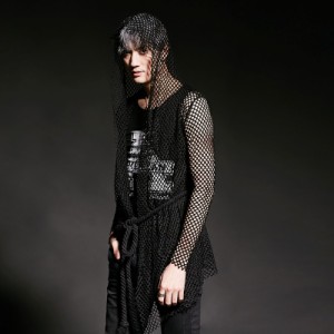 日本製 超ロング丈 シャツ 黒 ブラック パンク ヴィジュアル系 ヴィジュアル系