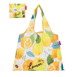 エコバッグ ショッピングバッグ Lemon 折りたたみ マチ広 大容量 肩掛け おしゃれ かわいい レディース メール便 送料無料